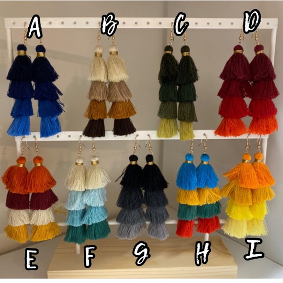 Layered Tassel Earrings - Picture 3 of 3